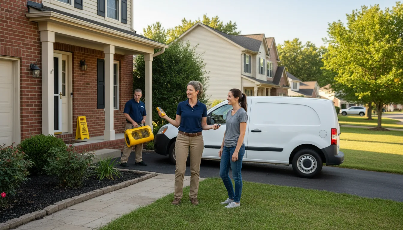 Residential water damage restoration in Faxon, OK